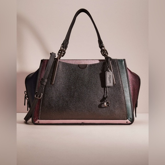 Coach Color Block Pebbled Leather Dreamer Tote Dreamer 36 Metallic - Picture 2 of 15